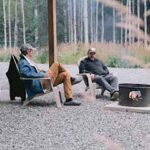 Each two-bedroom cabins have their own private fire pit to relax next to.